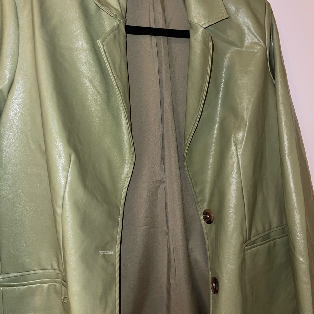 Forever 21 green leather jacket. Worn once